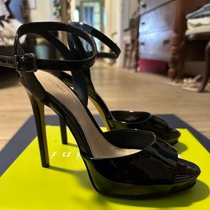 Camwren Patent Stiletto Ankle Strap Platform Sandals size 7.5